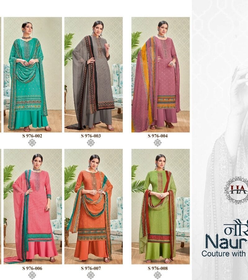 Naureen Harshit Fashion Pure Cambric Cotton Print with Embroidery