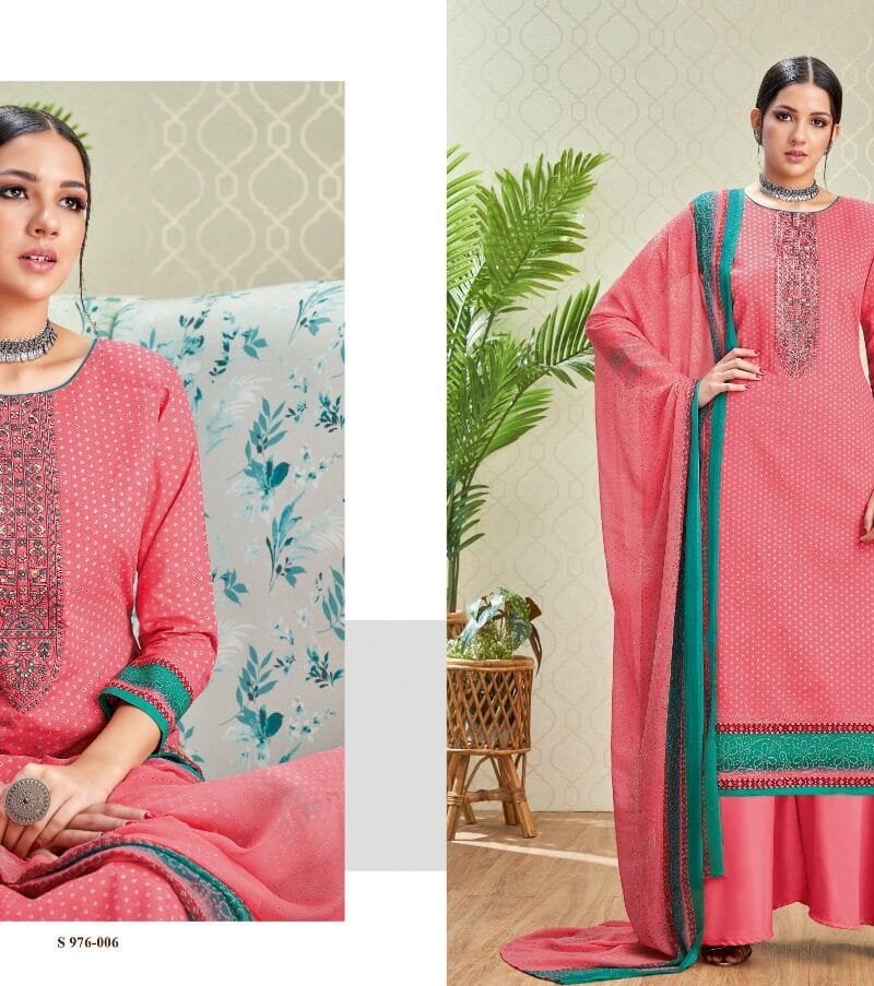 Naureen Harshit Fashion Pure Cambric Cotton Print with Embroidery