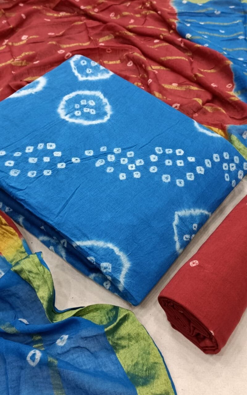 New Boutique Collection Bandhej Heavy Cotton Wholesale Cotton Dress Material