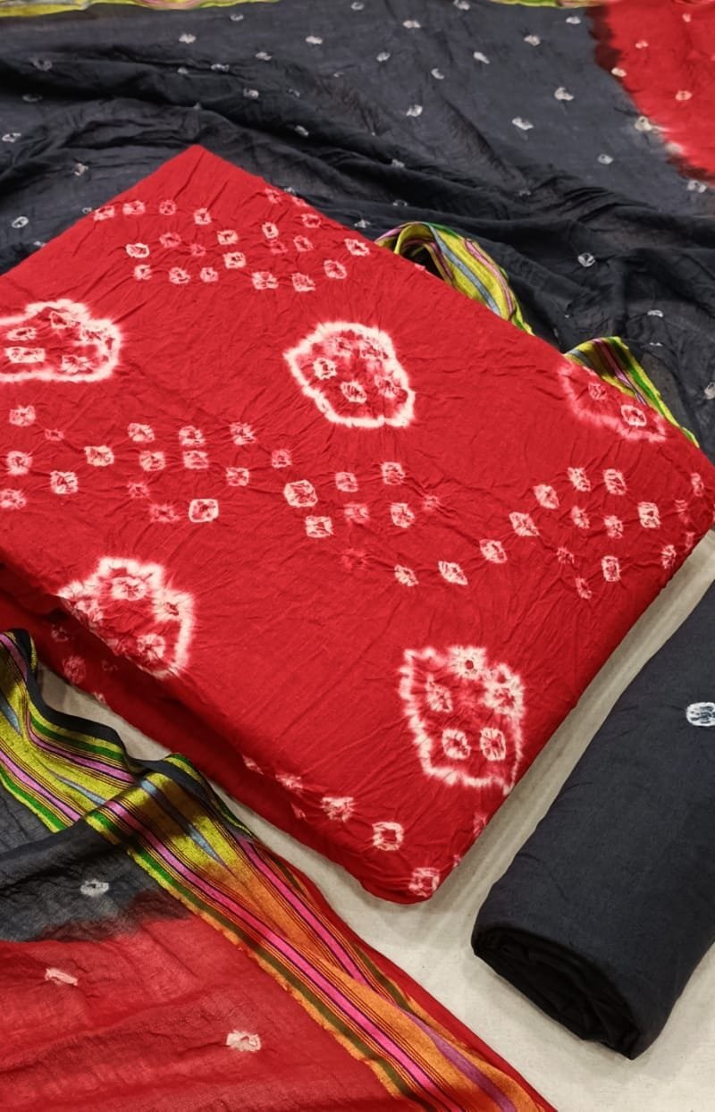 New Boutique Collection Bandhej Heavy Cotton Wholesale Cotton Dress Material