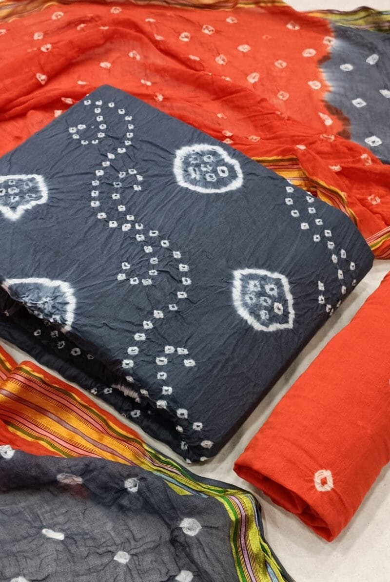 New Boutique Collection Bandhej Heavy Cotton Wholesale Cotton Dress Material