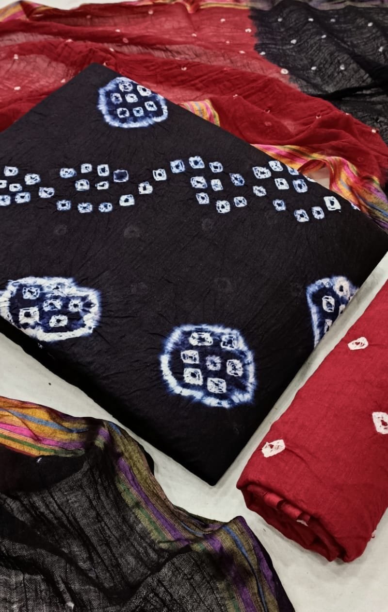 New Boutique Collection Bandhej Heavy Cotton Wholesale Cotton Dress Material