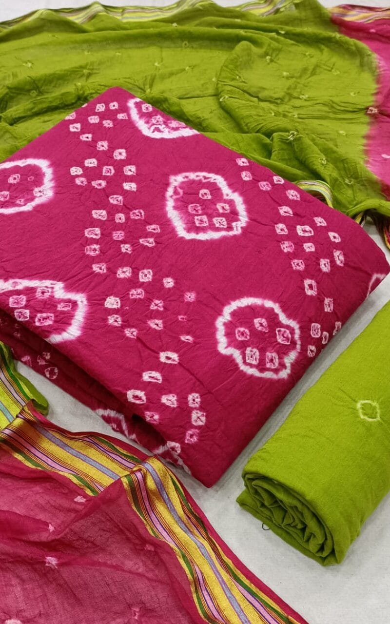 New Boutique Collection Bandhej Heavy Cotton Wholesale Cotton Dress Material