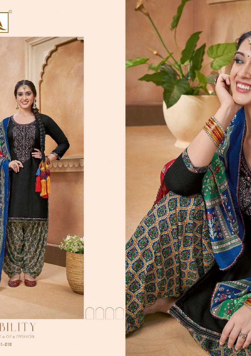 Nigaar Patiyala Vol 3 Alok Suit Pure Viscose Reyon Slub