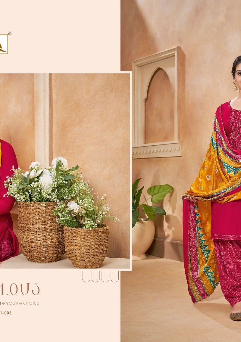 Nigaar Patiyala Vol 3 Alok Suit Pure Viscose Reyon Slub