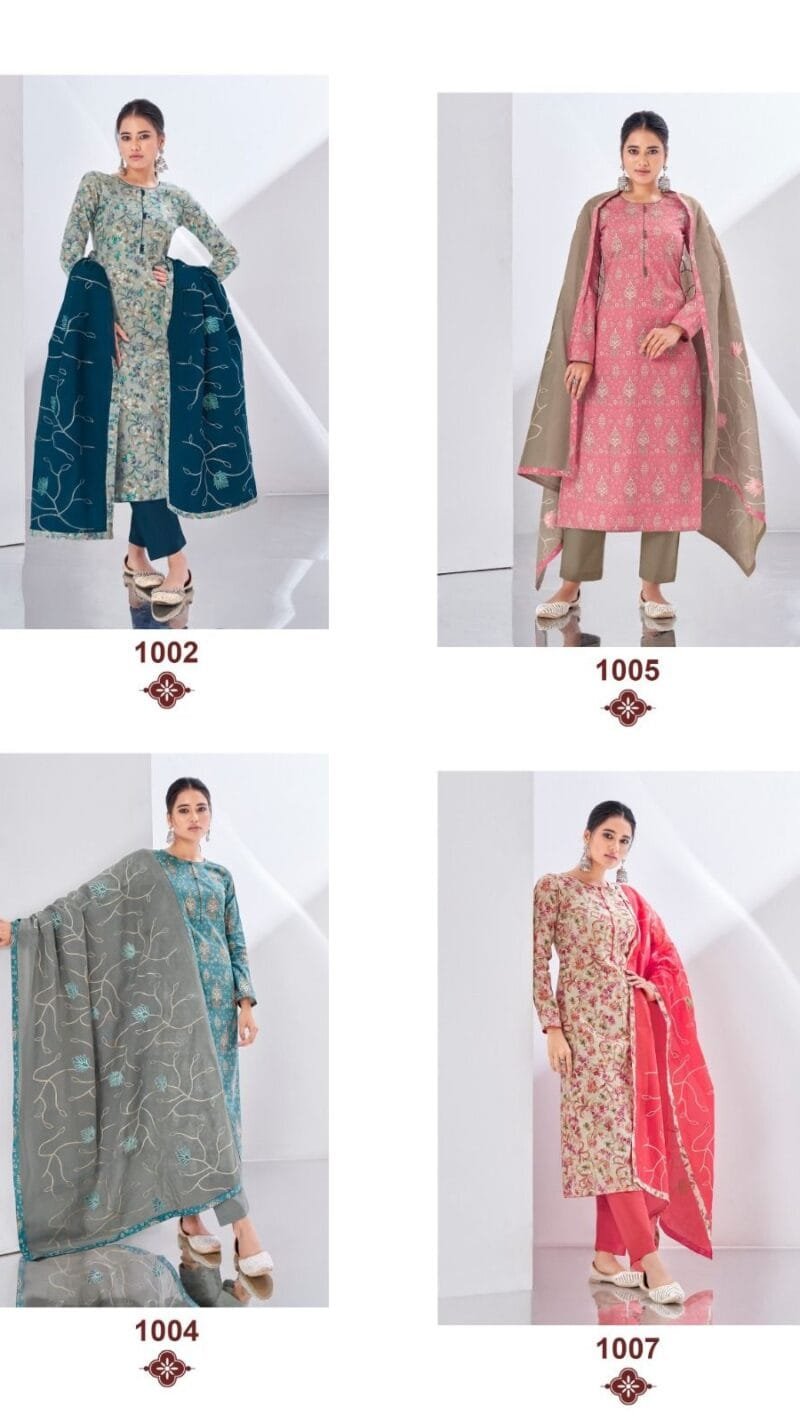 Nisha Vol 1 Suryajyoti Cambric Print With Foil and Khadi Print