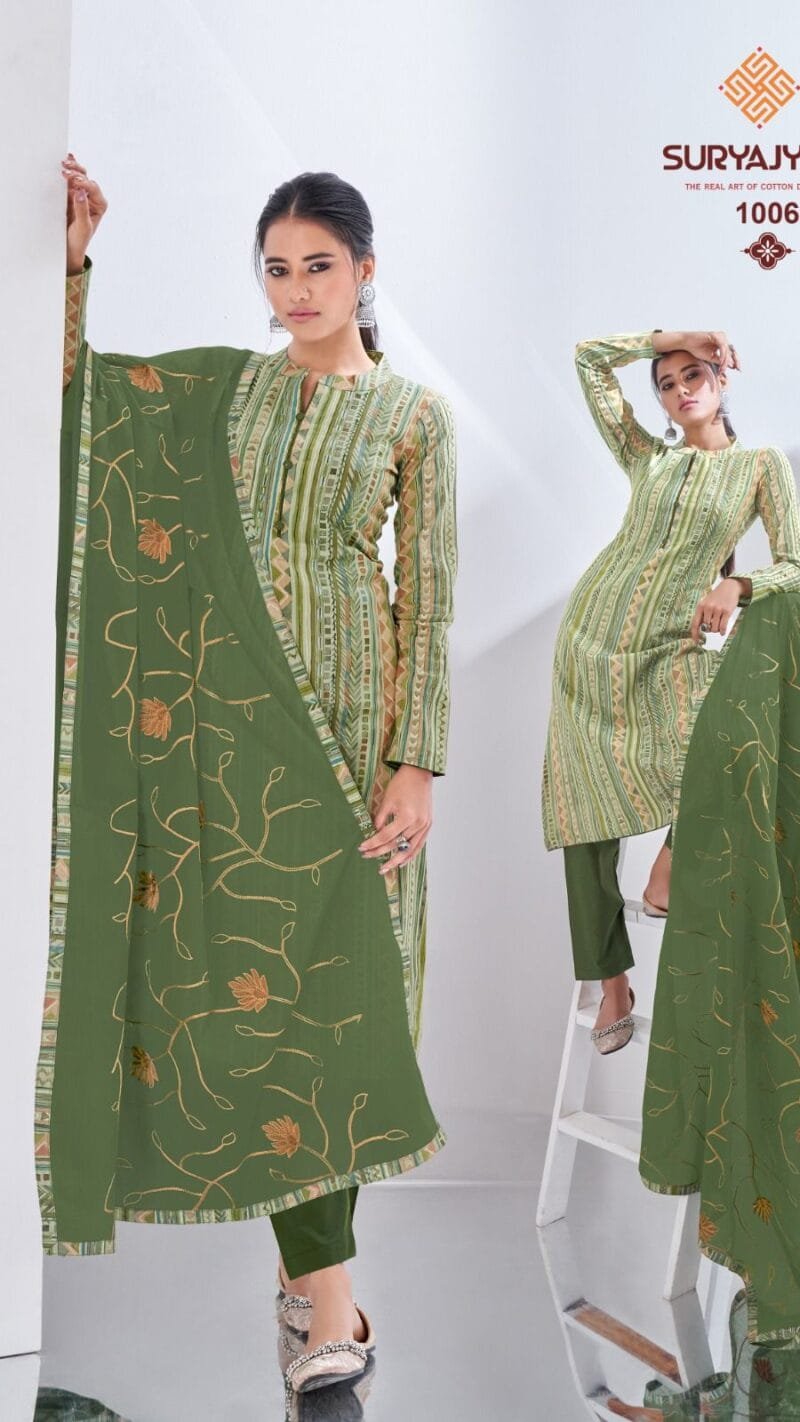 Nisha Vol 1 Suryajyoti Cambric Print With Foil and Khadi Print