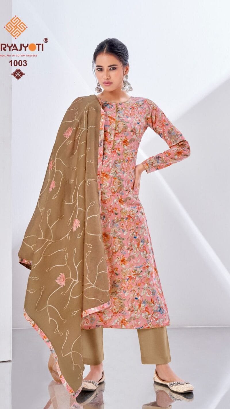 Nisha Vol 1 Suryajyoti Cambric Print With Foil and Khadi Print