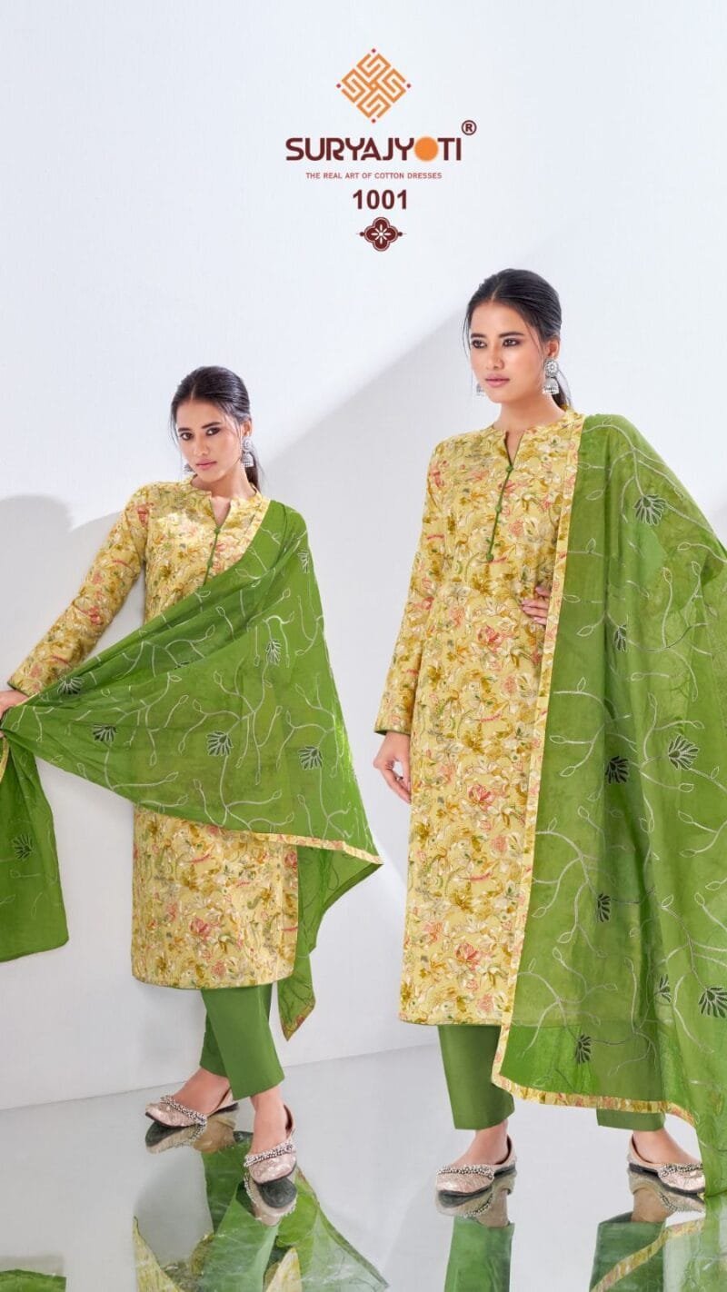 Nisha Vol 1 Suryajyoti Cambric Print With Foil and Khadi Print
