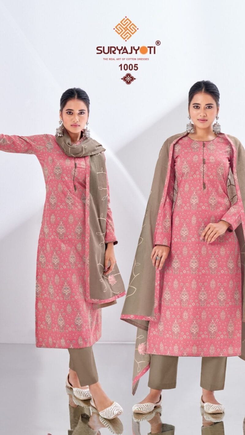 Nisha Vol 1 Suryajyoti Cambric Print With Foil and Khadi Print