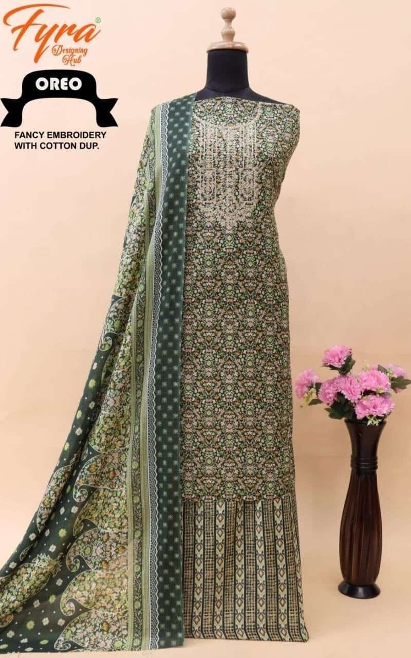 Oreo Fyra Designing Wholesale Cotton Dress Material