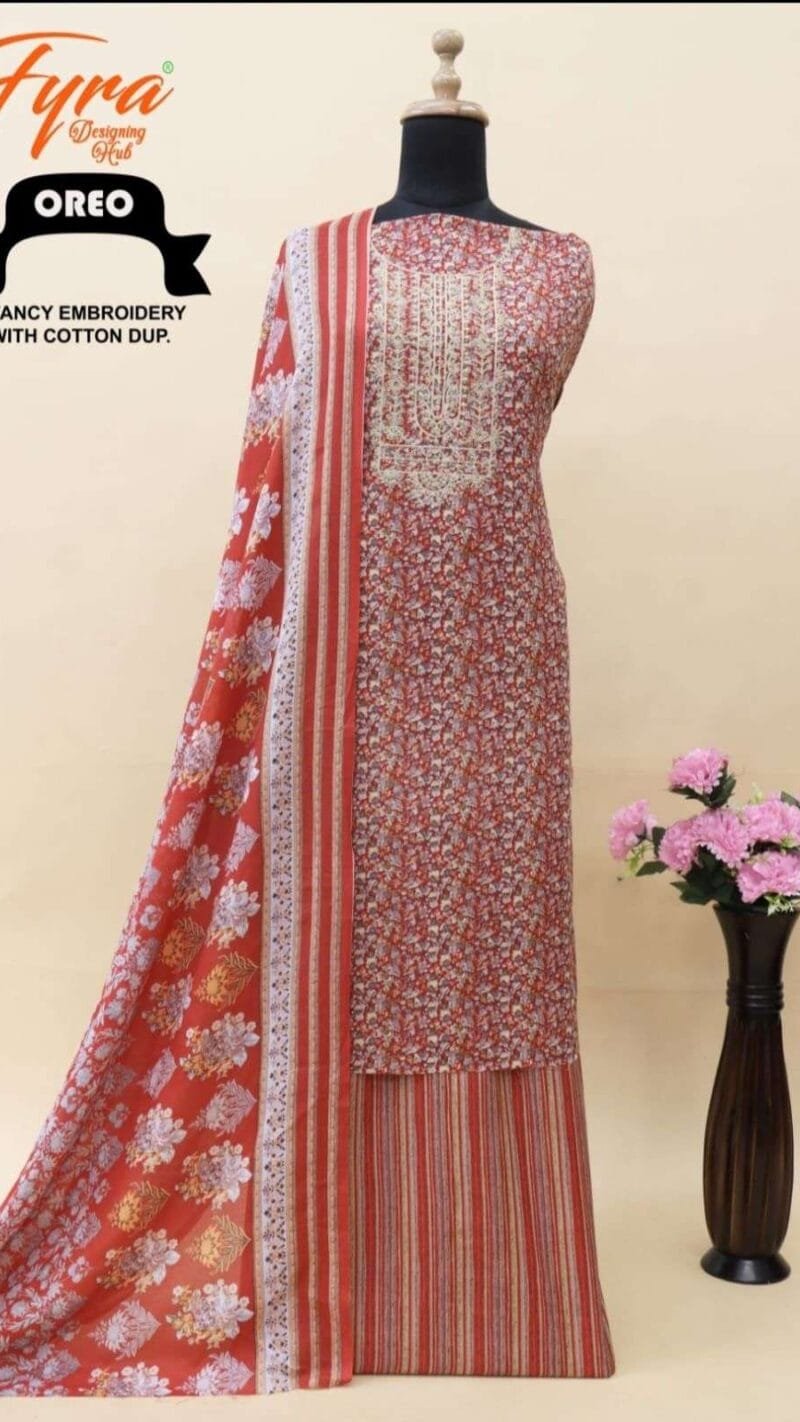 Oreo Fyra Designing Wholesale Cotton Dress Material