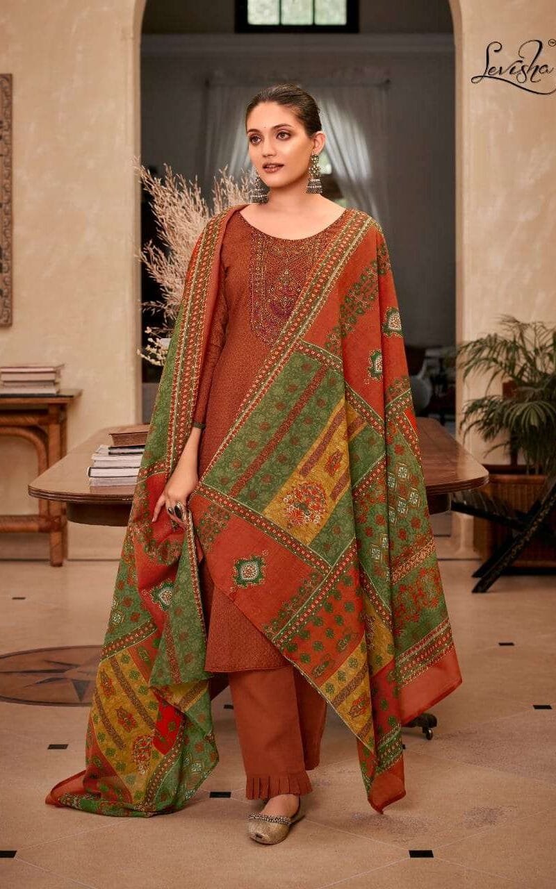 Panihari Levisha Zam Cotton Negative Print With Heavy Embroidery
