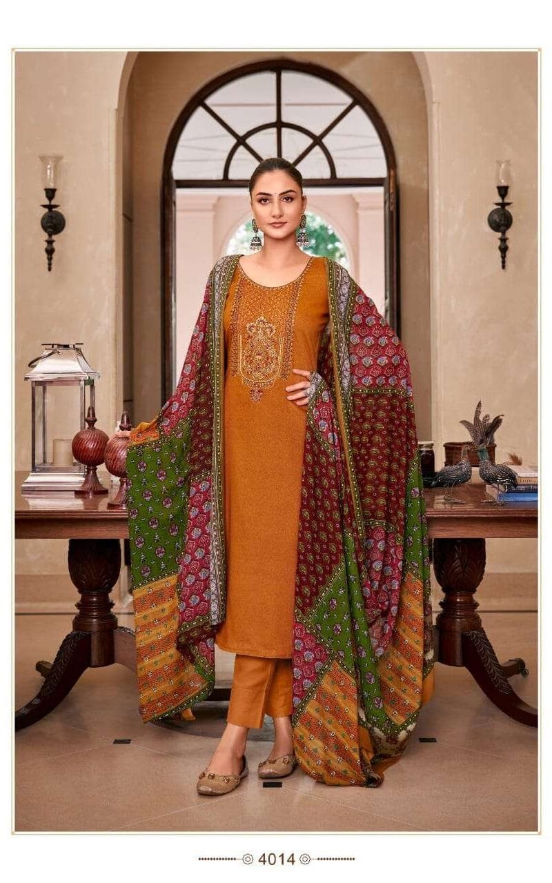 Panihari Levisha Zam Cotton Negative Print With Heavy Embroidery