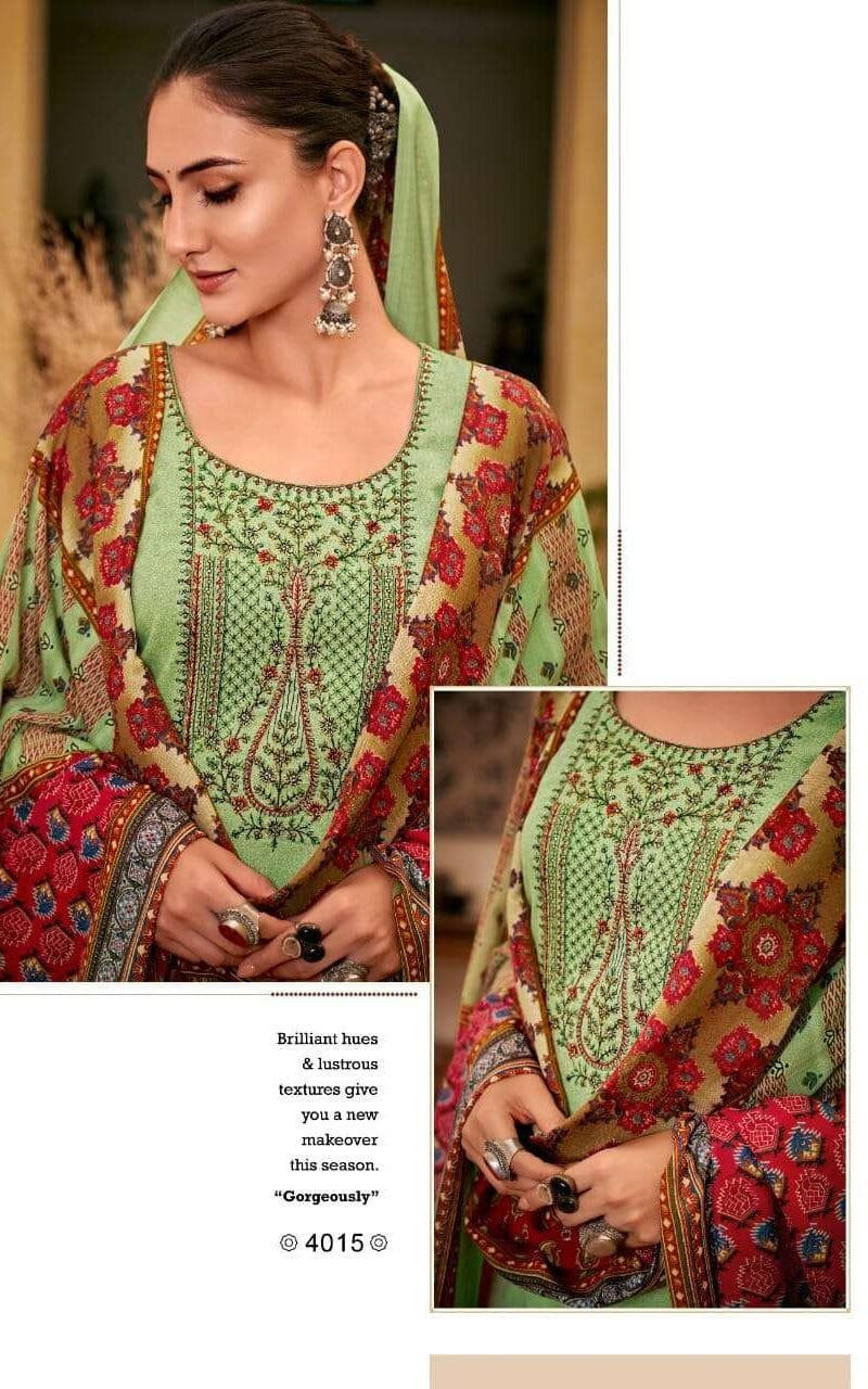 Panihari Levisha Zam Cotton Negative Print With Heavy Embroidery