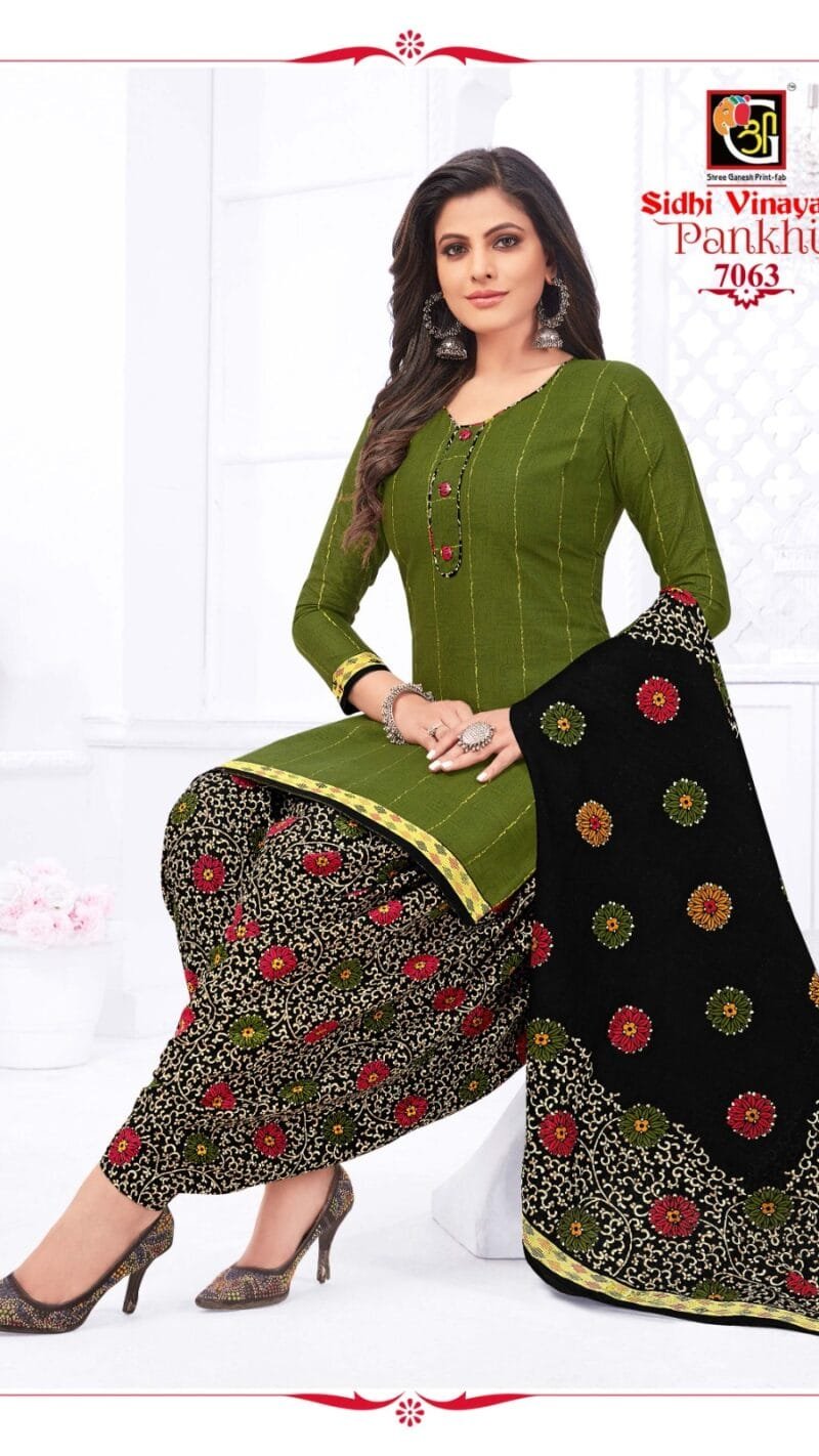 Pankhi Siddhi Vinayak Shree Ganesh Wholesale Cotton Dress Material