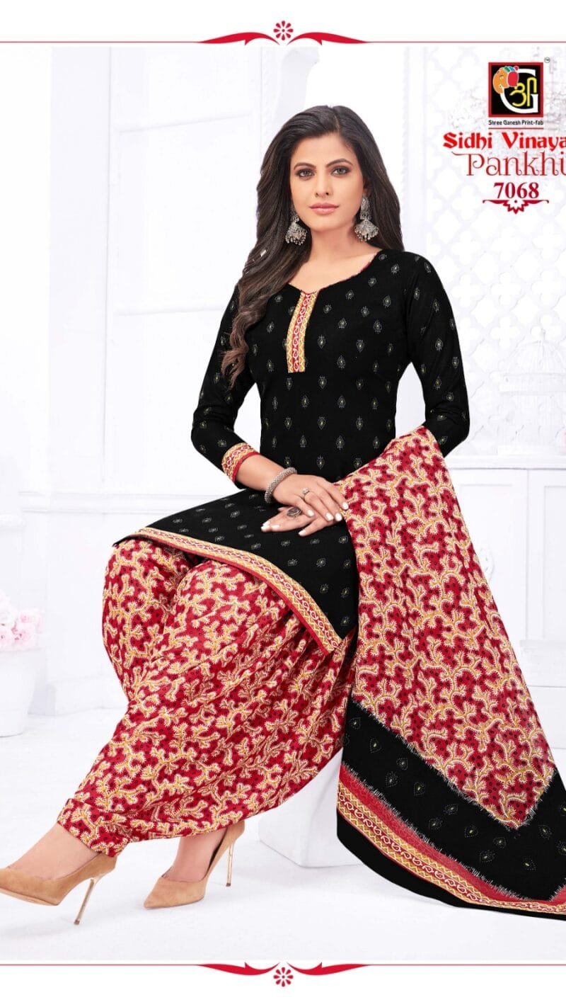 Pankhi Siddhi Vinayak Shree Ganesh Wholesale Cotton Dress Material