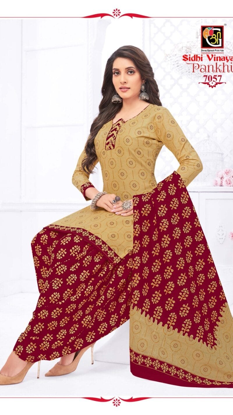 Pankhi Siddhi Vinayak Shree Ganesh Wholesale Cotton Dress Material