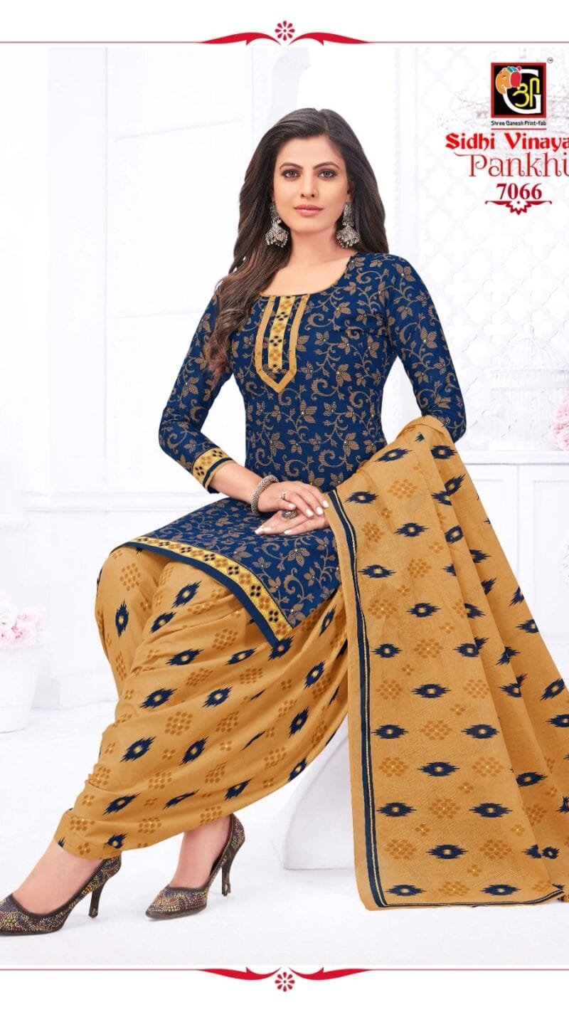 Pankhi Siddhi Vinayak Shree Ganesh Wholesale Cotton Dress Material
