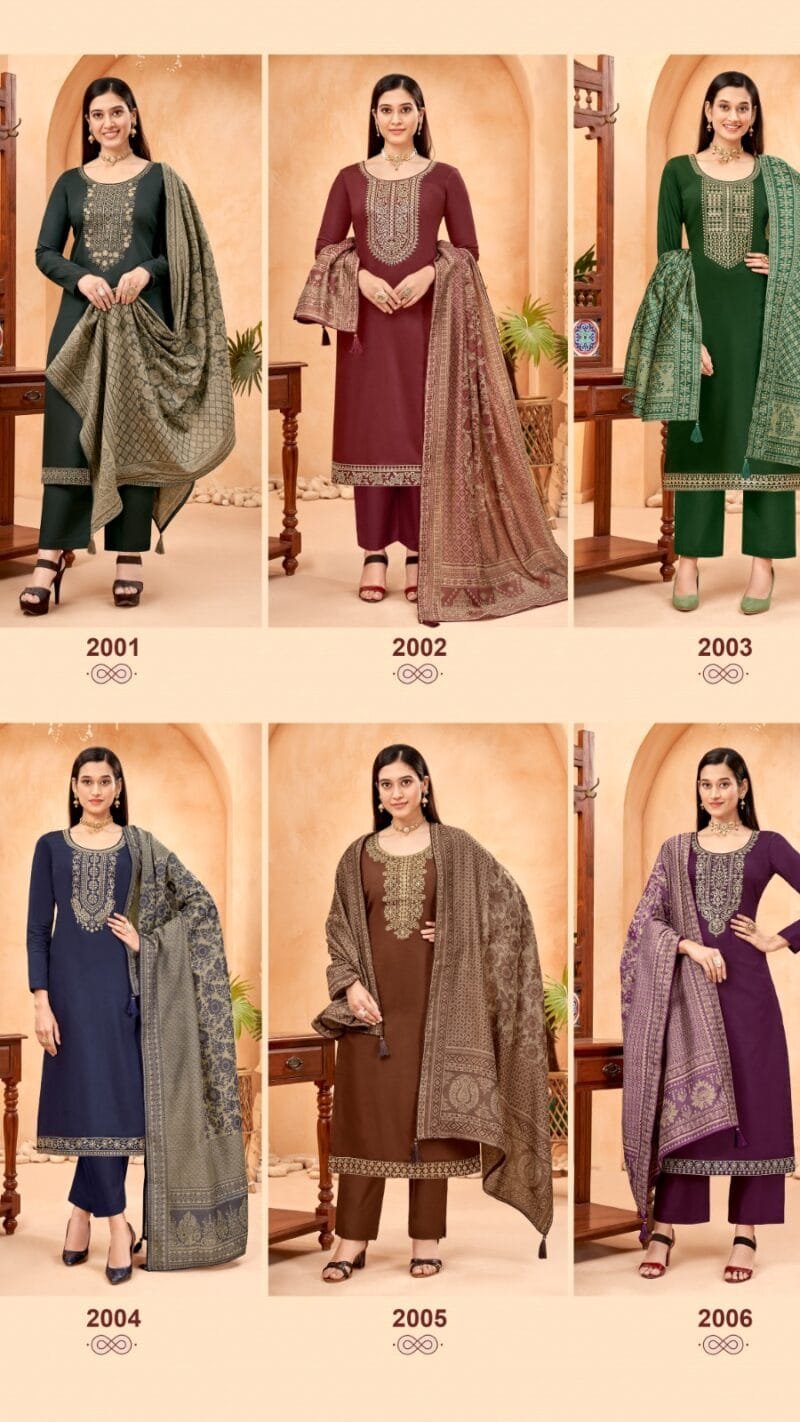 Pashan Vol 2 Suryajyoti Jaam Satin with Neck Border Embroidery Work