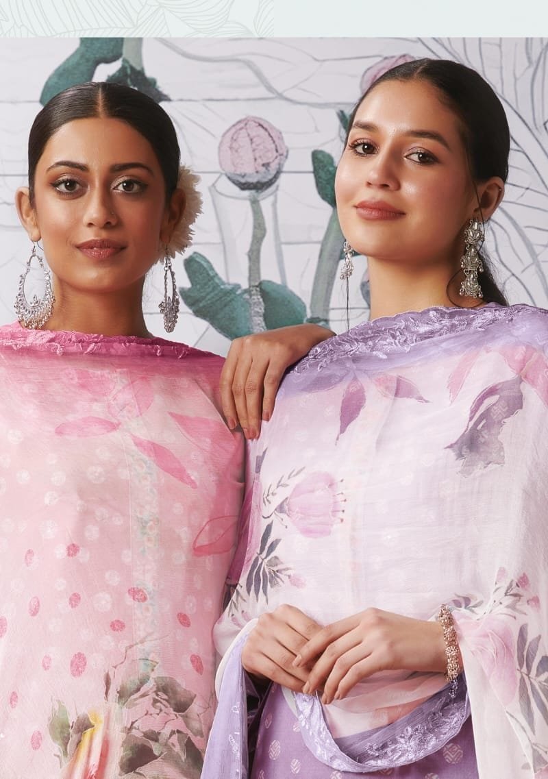 Polka Beauty Sahiba Itrana Pure Cotton Lawn Print With Mirror Work