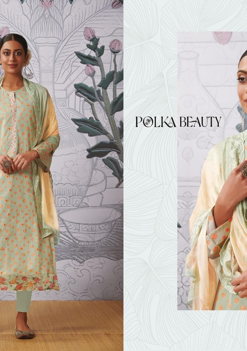 Polka Beauty Sahiba Itrana Pure Cotton Lawn Print With Mirror Work