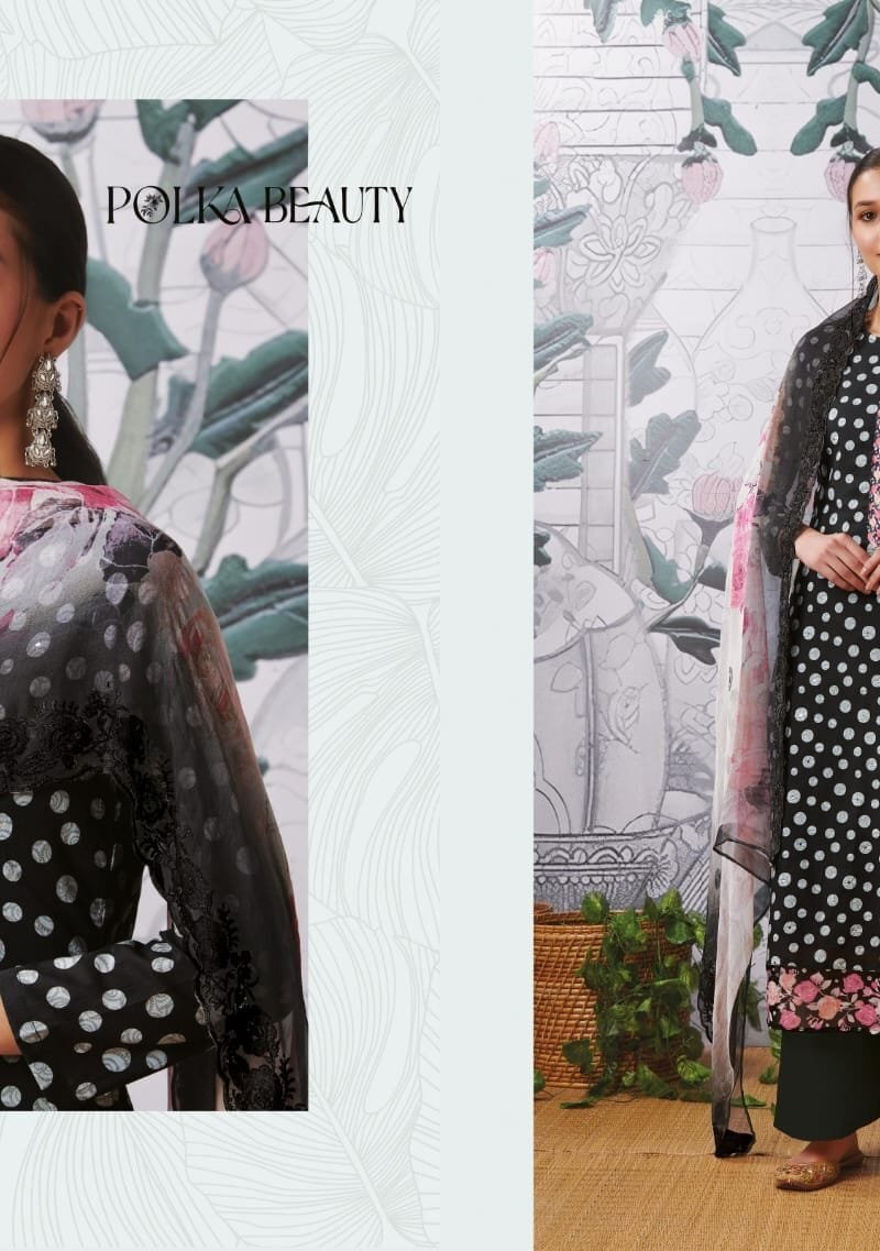 Polka Beauty Sahiba Itrana Pure Cotton Lawn Print With Mirror Work