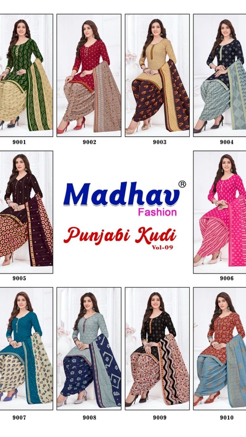 Punjabi Kudi Vol 9 Madhav Fashion Wholesale Cotton Dress Material
