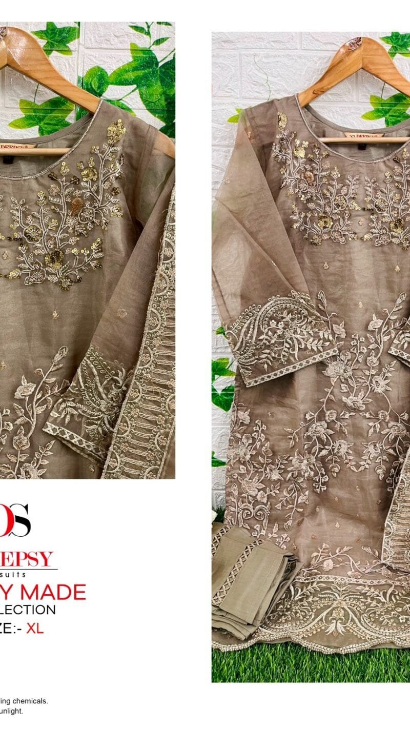 Pure Organza with Embroidery Handwork Work Ready To Wear Deepsy Collection
