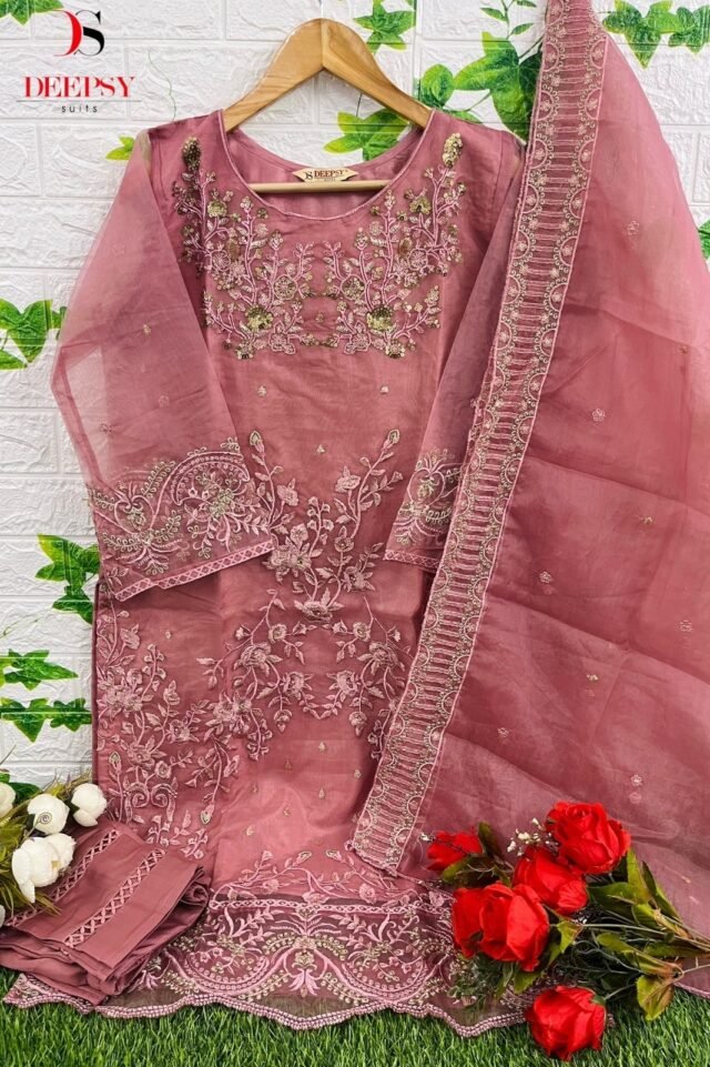 Pure Organza with Embroidery Handwork Work Ready To Wear Deepsy Collection