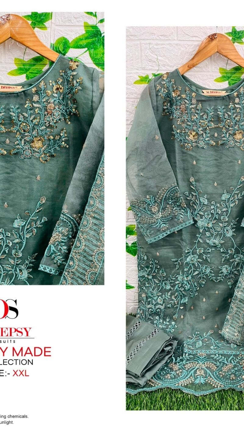 Pure Organza with Embroidery Handwork Work Ready To Wear Deepsy Collection
