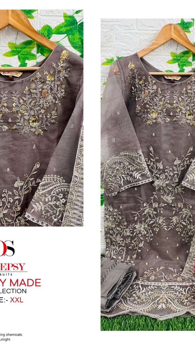 Pure Organza with Embroidery Handwork Work Ready To Wear Deepsy Collection
