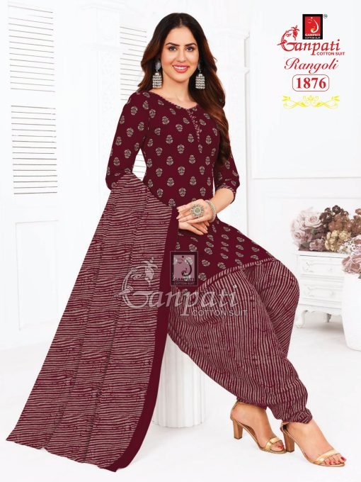 Ganpati Rangoli Vol 18 Wholesale Cotton Dress Material