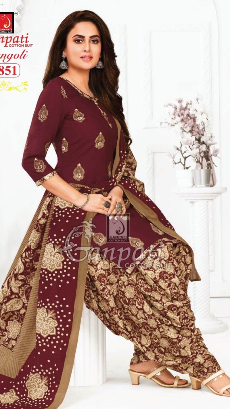 Ganpati Rangoli Vol 18 Wholesale Cotton Dress Material