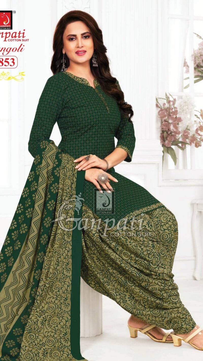 Ganpati Rangoli Vol 18 Wholesale Cotton Dress Material