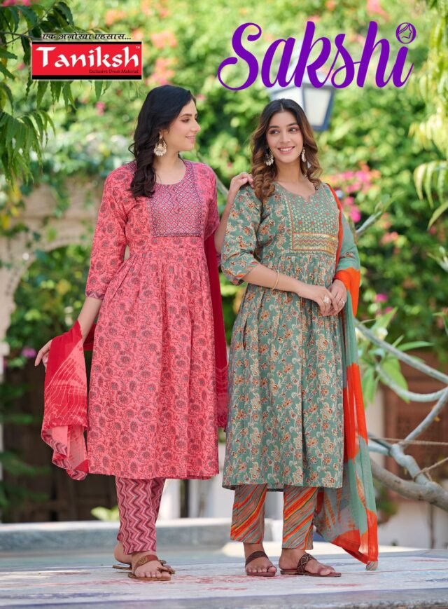 Sakshi With Embroidery Sikvans Work Readymade Catalogue