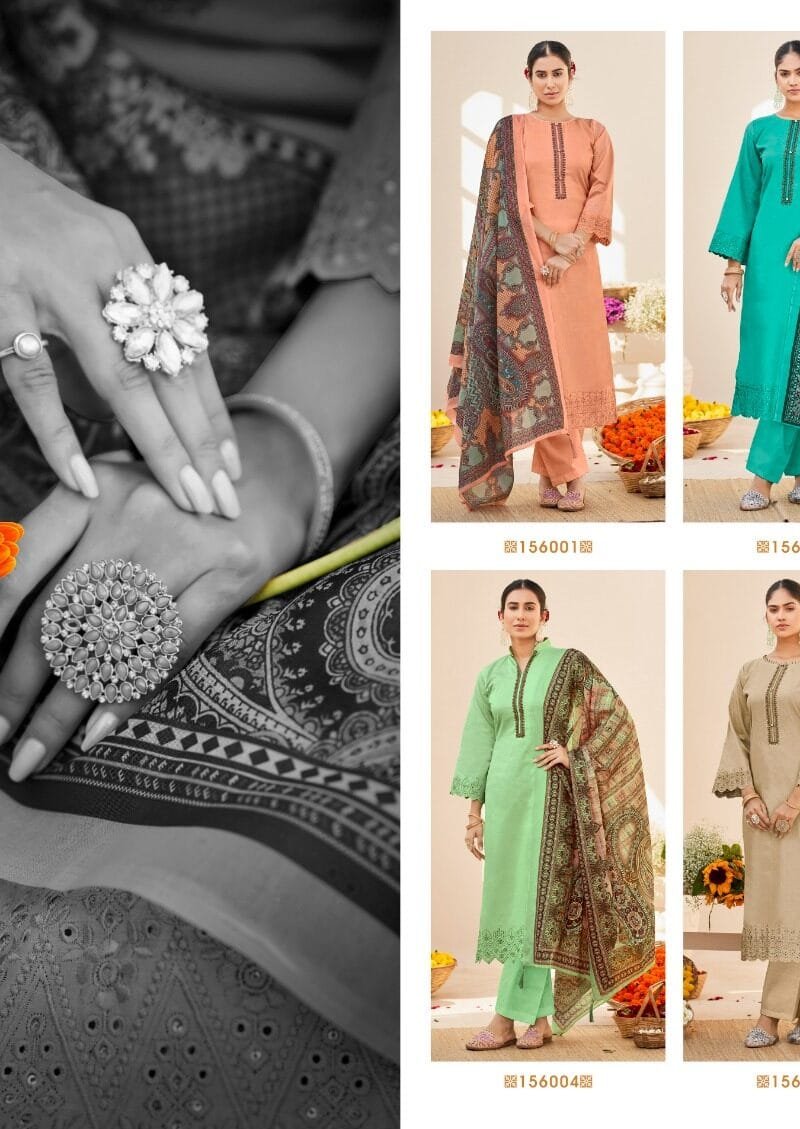 Sara Summer Collection Kesar Pure Jaam Cotton With Nack & Daman Work