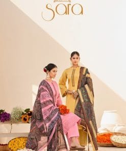 Sara Summer Collection Kesar Pure Jaam Cotton With Nack & Daman Work