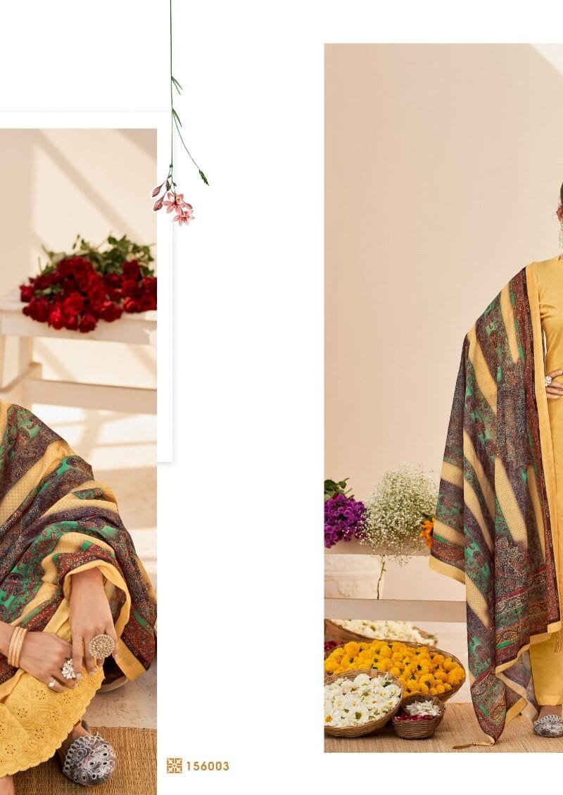 Sara Summer Collection Kesar Pure Jaam Cotton With Nack & Daman Work