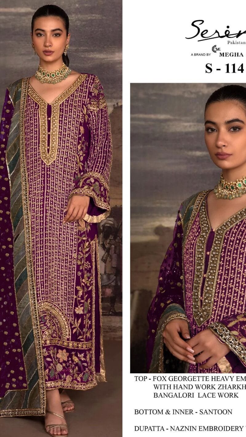 Serine S-114 A To Wholesale Pakistani Salwar Suits