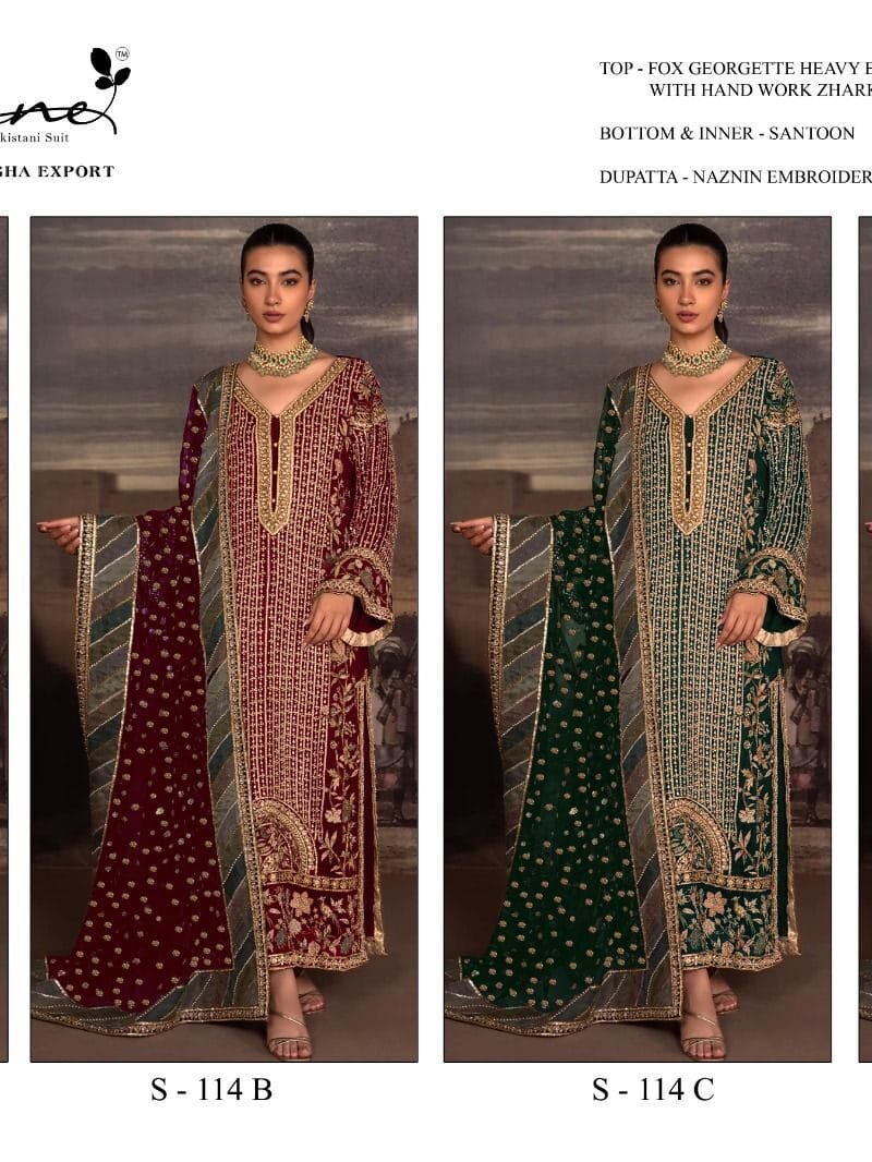 Serine S-114 A To Wholesale Pakistani Salwar Suits