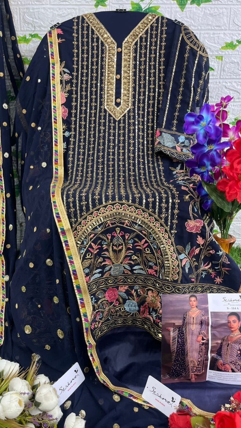 Serine S-114 A To Wholesale Pakistani Salwar Suits