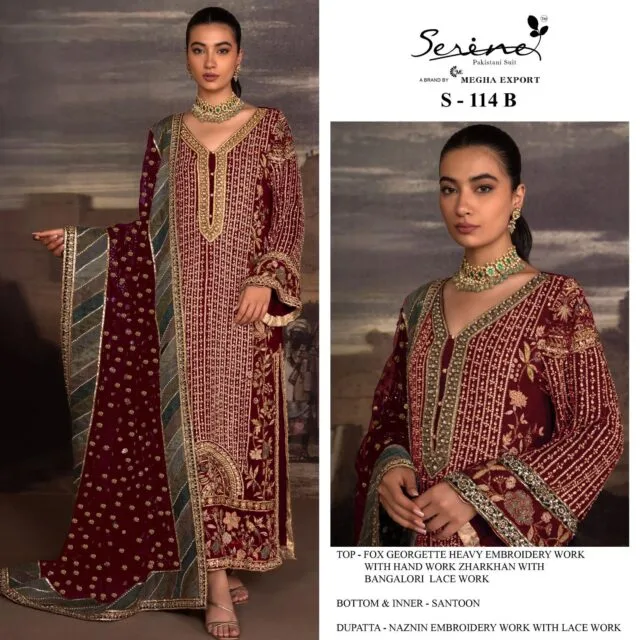 Serine S-114 A To Wholesale Pakistani Salwar Suits