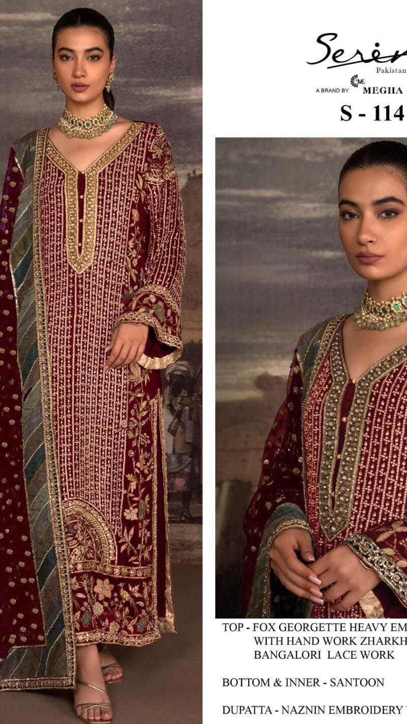 Serine S-114 A To Wholesale Pakistani Salwar Suits