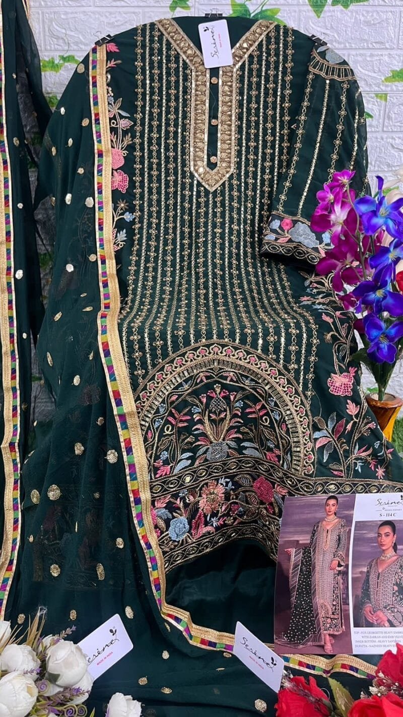 Serine S-114 A To Wholesale Pakistani Salwar Suits