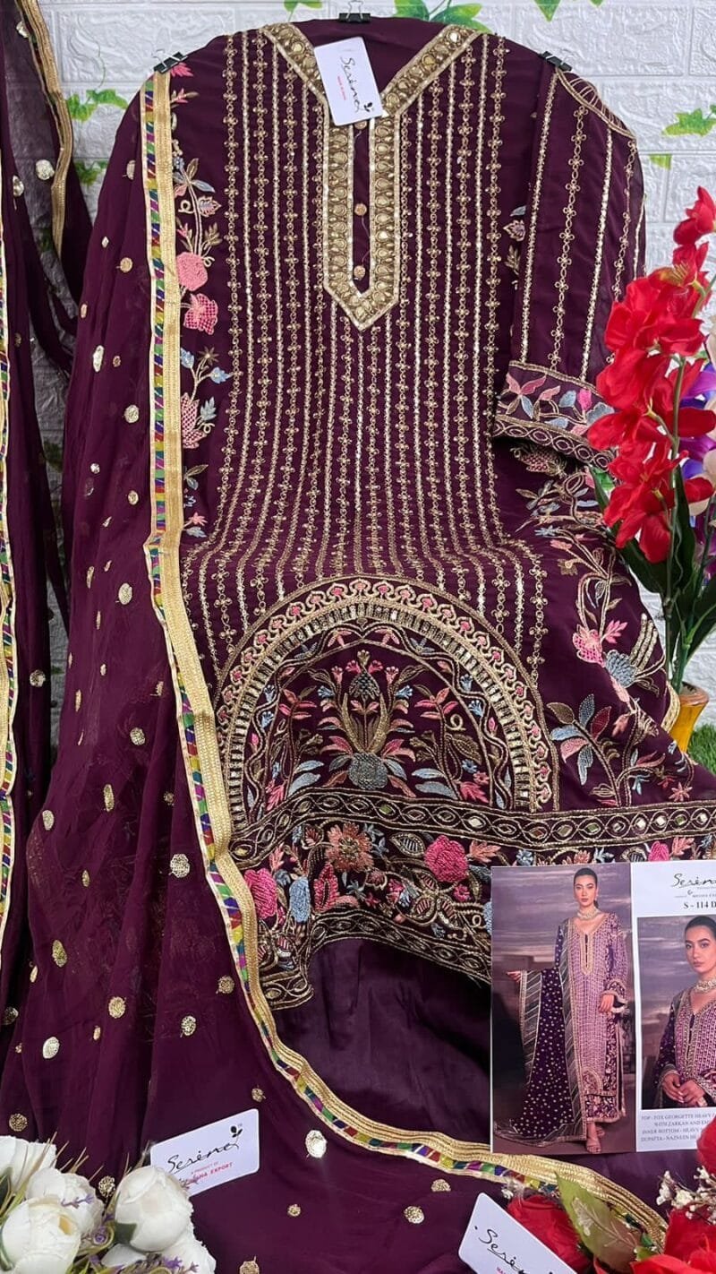Serine S-114 A To Wholesale Pakistani Salwar Suits