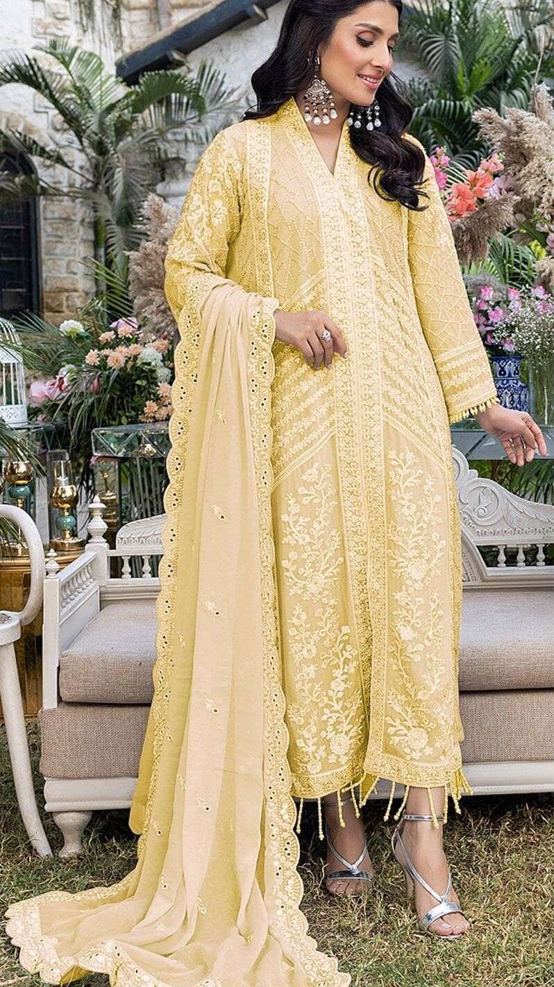 Serine S-135 Organza Heavy Embroidered With Moti Pakistani Salwar Suits