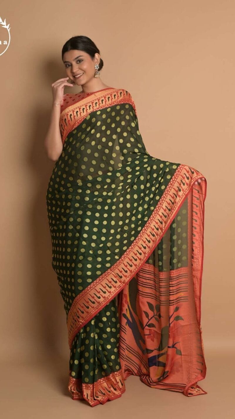 South Indian Ashima Benchmark Brasso With Soft Piping Stone Border Saree