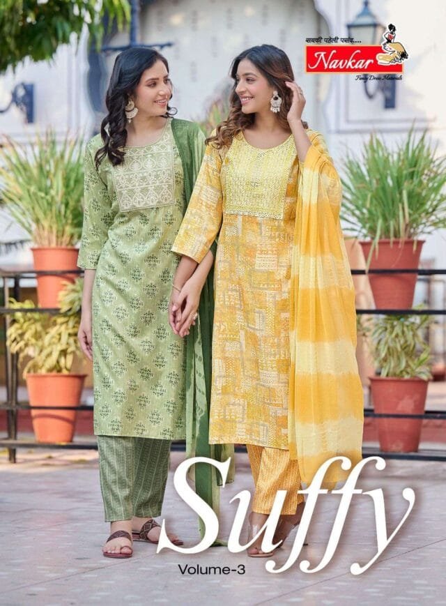 Suffy Vol 3 Navkar With Embroidery Work Readymade Catalogue