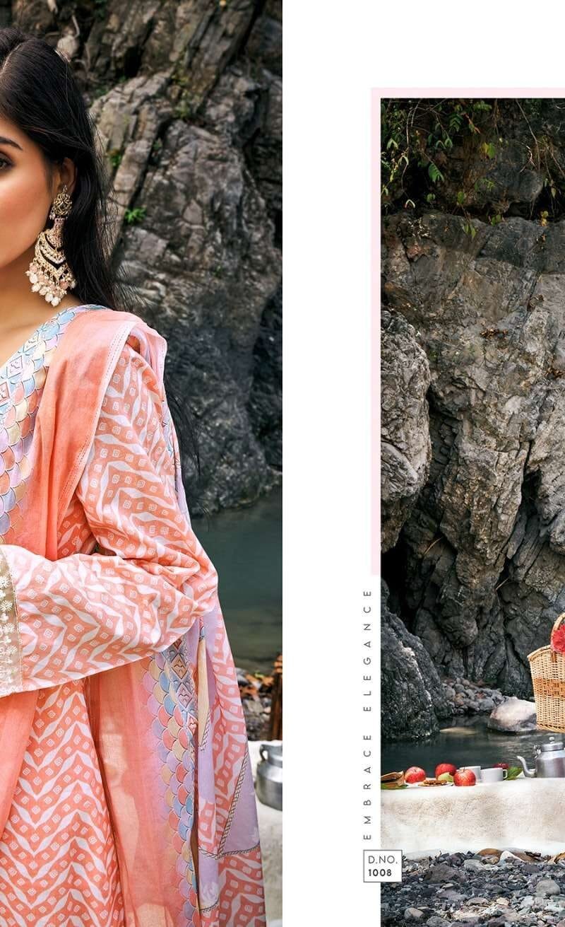 Summer Sky Rang Fashion Pure Lawn Cotton Digital Printed With Embroidery